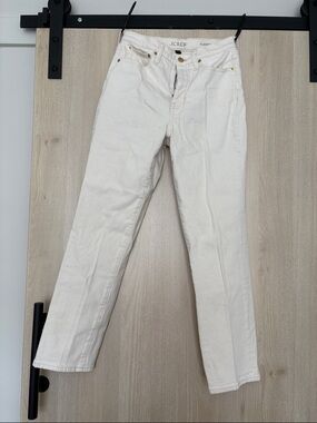 J.Crew Cream High-Rise Straight Jeans